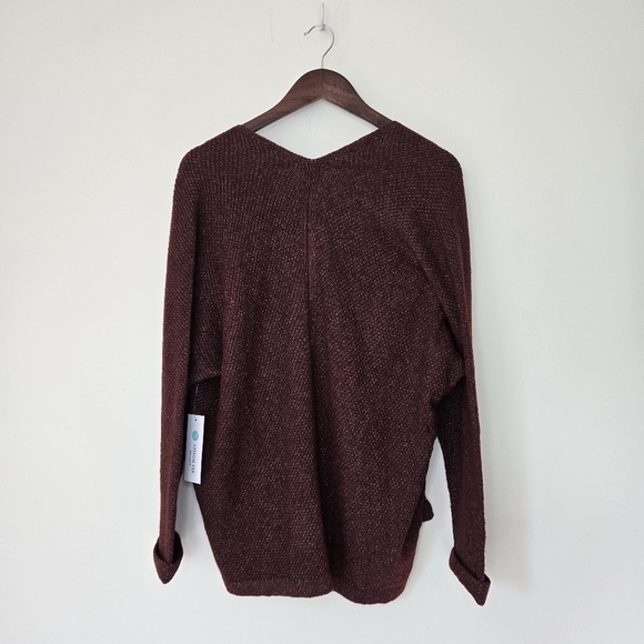 NWT Pink Clover Stitch Fix Burgundy Wine Cocoon Sweater Cardigan Medium - Picture 5 of 7